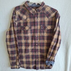Moonshine Spirit Brad Paisley Men XL Pearl Snap Western Shirt Plaid Flannel